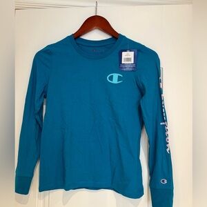 Girls Champion Teal Athletic Shirt